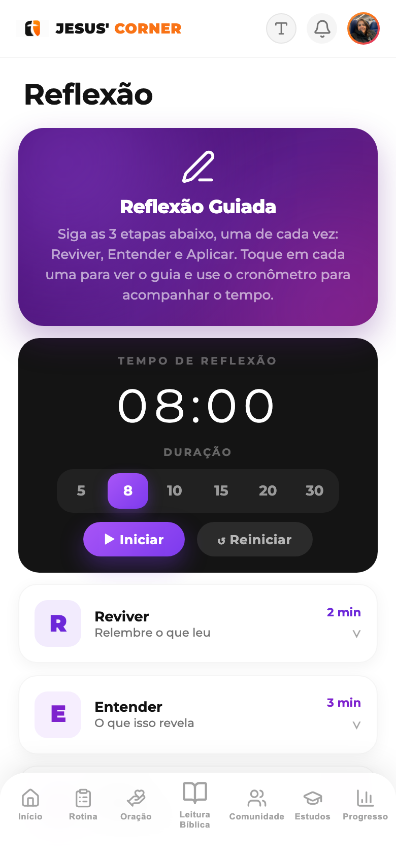 Feche o dia com uma reflexão guiada